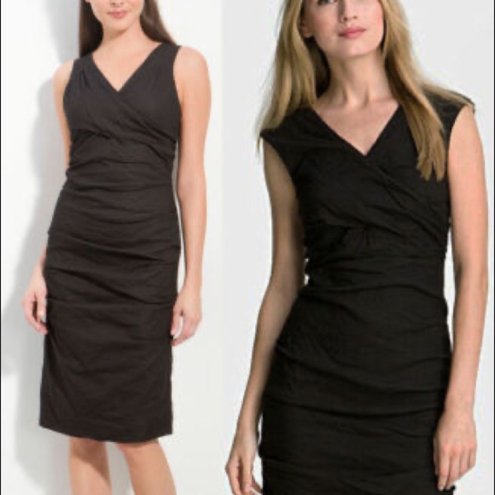 NWT Eileen Fischer Cotton Steel Stitch Shirred Dress | 6P